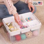 Citylife 17 QT Plastic Storage Box with Removable Tray Craft Organizers and Storage Clear Storage Container for Organizing Bead, Tool, Sewing, Playdoh - Image 5
