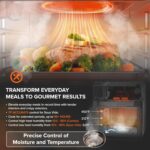 Nuwave Combi Steam Oven, Non-Toxic Stainless Steel Multi-Cooker with Air Fry, Sous Vide, Toast & More, 50-450°F Precision, 120 Presets, Moisture Control, Programmable, Easy to Clean, 16 quarts - Image 3