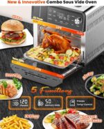 Nuwave Combi Steam Oven, Non-Toxic Stainless Steel Multi-Cooker with Air Fry, Sous Vide, Toast & More, 50-450°F Precision, 120 Presets, Moisture Control, Programmable, Easy to Clean, 16 quarts - Image 4