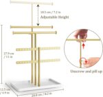 Jewelry Holder Organizer Necklace Display: Metal Aesthetic Room Decor Tree Stand for Necklace Bracelet Hanger and Earrings Storage beautiful jewelry tower for mom wife girlfriend (Gold) - Image 3