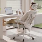 Ergonomic Office Chair with Footrest - Adjustable Lumbar Support & Headrest, 90-160° Reclining Mesh Back Computer Chair - Home Office/Gaming, 350lbs Capacity - Image 3