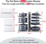 ORDORA Pots and Pans Organizer Under Cabinet 14.55" Height, Adjustable 8-Tier Pot Organizers inside Cabinet, Kitchen Organizers and Storage Fit 6-11 inch Lightweight Cookware - Image 3