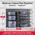 ORDORA Pots and Pans Organizer Under Cabinet 14.55" Height, Adjustable 8-Tier Pot Organizers inside Cabinet, Kitchen Organizers and Storage Fit 6-11 inch Lightweight Cookware - Image 4