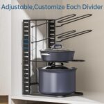 ORDORA Pots and Pans Organizer Under Cabinet 14.55" Height, Adjustable 8-Tier Pot Organizers inside Cabinet, Kitchen Organizers and Storage Fit 6-11 inch Lightweight Cookware - Image 6