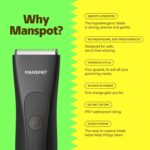 MANSPOT Manscape Groin & Body Hair Trimmer for Men, Electric Ball Pubic Trimmer Shaver,Manscape Kit with 4 Guard,Replaceable Ceramic Blade Heads,Waterproof Wet/Dry Shaver,90 Minutes Shaving - Image 3