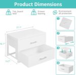 BOLUO Stackable Storage Drawers Closet Organizers and Storage Fabric White 2 Drawer Dresser for Bedroom 2 Packs Modern - Image 4