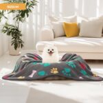 Luciphia 1 Pack 3 Blankets Fluffy Premium Fleece Pet Blanket Flannel Paw Printed Throw for Dog Cat(Small 23x16'', Grey/Brown/Blue) - Image 5