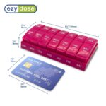 EZY DOSE Weekly, AM/PM Daily Pill Organizer, 7-Day Medicine Planner, Vitamin Container, Small Pop-Out Compartments, 2 Times a Day Pill Holder, Pink, Travel-Friendly, BPA Free - Image 3