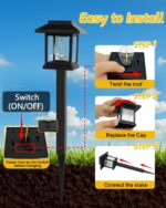 16-Pack Solar Lights Outdoor (Extra-Bright & Auto On/Off), Solar Powered Garden Lights, Outdoor Waterproof Solar Pathway Lights for Patio, Path, Yard, Landscape, Driveway, Walkway Decor (Warm White) - Image 4