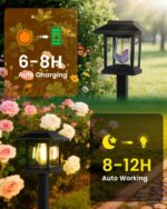 16-Pack Solar Lights Outdoor (Extra-Bright & Auto On/Off), Solar Powered Garden Lights, Outdoor Waterproof Solar Pathway Lights for Patio, Path, Yard, Landscape, Driveway, Walkway Decor (Warm White) - Image 5