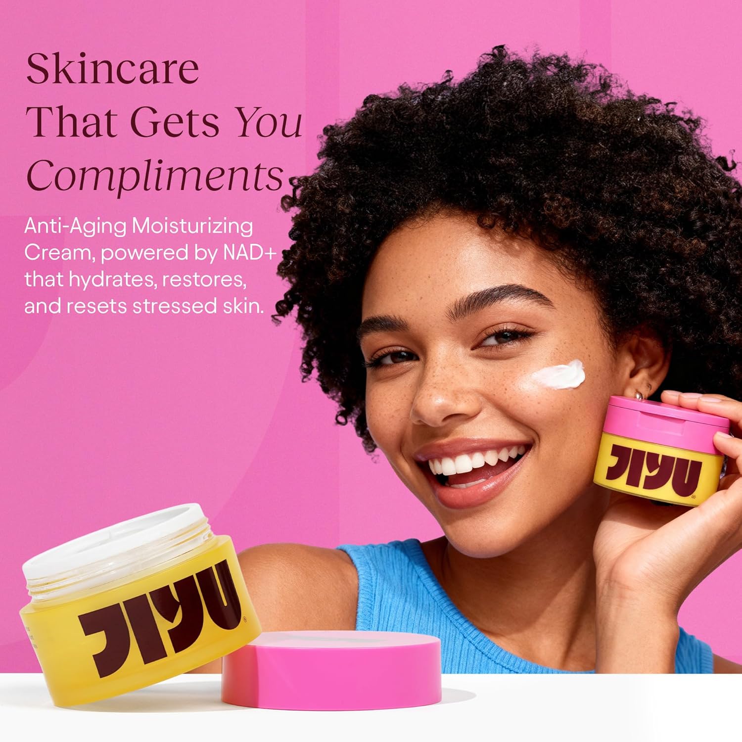 JiYu NAD+ Hydrating Face Moisturizer – Korean Anti-Aging Cream for Radiant, Firm & Smooth Skin – Deeply Hydrating & Brightening Daily Moisturizer Cream for Face and Body, All Skin Types – 50 ml - Image 3