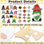 Blulu 32 Pcs Interchangeable Wooden Gnome Decor Summer 4th of July Patriotic Gnomes Welcome Sign Holiday Seasonal Tiered Tray Decor with Magnet Pieces for Gifts Decorations (Cute) - Image 5