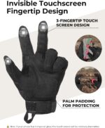 KEMIMOTO Tactical Gloves for Men, Touchscreen Motorcycle Gloves with Hard Shell & Palm Padding for Sports Motorcycle Cycling Tactical Airsoft Paintball Hunting Hiking Camping Climbing - Image 4