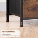 LOAKEKEL Night Stand Set 2, Nightstand with Charging Station, End Tables with Storage Shelf for Small Spaces, Bedside Table Side Tables with 2 Fabric Drawers for Bedroom, Rustic Brown, HETS020PBR - Image 5