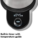 OXO Brew Gooseneck Electric Kettle – Hot Water Kettle, Pour Over Coffee & Tea Kettle, Adjustable Temperature, Built-In Brew Timer, Stainless Steel, 1L​ - Image 4