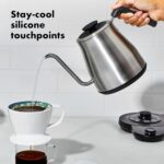 OXO Brew Gooseneck Electric Kettle – Hot Water Kettle, Pour Over Coffee & Tea Kettle, Adjustable Temperature, Built-In Brew Timer, Stainless Steel, 1L​ - Image 5