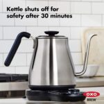 OXO Brew Gooseneck Electric Kettle – Hot Water Kettle, Pour Over Coffee & Tea Kettle, Adjustable Temperature, Built-In Brew Timer, Stainless Steel, 1L​ - Image 6