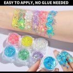 Teenitor 6 Colors Glow in The Dark Glitter Gel, Face Glitter Gel, Body Glitter Hair Glitter for Carnival Makeup UV Black Light Party Cheer Raves Festivals - Image 5