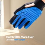 NVNAN Pet Hair Removal Glove for Dogs & Cats, 2-in-1 Deshedding Brush & Massage Mitt - Grooming Gloves for Shedding Control, Bathing and Washing, Safe for Short/Long Hair Pets 2-Pack (Blue) - Image 3