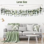 Juexica Artificial Hanging Eucalyptus Wall Decor Boho Bedroom Wall Decor with LED String Light for Home Office Farmhouse Nursery Bathroom Kitchen - Image 3