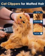 oneisall Quiet Cat Clippers for Matted & Long Hair, 2-Speed Cordless Pet Shaver Grooming Kit for Cats, Small Dogs & Animals (Blue) - Image 3
