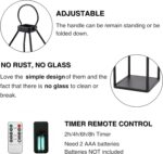 Perfnique Modern Farmhouse Lantern Decor, 15'' 13'' Set of 2 Black Metal Lantern, 2 LED 6hr Timer Flameless Candles ＆ Remote Timer, Lanterns Decorative for Outdoor, Home, Indoor, Patio, Christmas - Image 4
