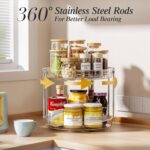 LAMU 4 Pack 10.6'' 2-Tier Lazy Susan Turntable Organizer Rotating Spice Rack Organization for Cabinet, Kitchen, Pantry, Countertop, Bathroom, Vanity, Makeup Organizer, Clear - Image 3