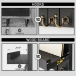 Rebee Vision Farmhouse Key Holder Wall Mount - Modern Key Holder for Living Room and Mail Organizer with Shelf & Hooks for Apartment Essentials - Home Decor Aesthetic (Black, 3.54"D x 10"W x 7.28"H) - Image 6