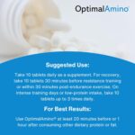 OptimalAmino Tablets Fitness Bundle (600 Count) | 99% Utilized Essential Amino Acids (EAA) Supplement | Increase Muscle Recovery, BCAA Protein Pre/Post Workout, NSF Certified for Sport® Certified - Image 5