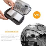 Electronic Organizer Bag Cable Organizer Travel Cord Organizer Case Pouch Portable Carrying Case for Charger Hard Drive Earphone USB SD Card (Black) - Image 3