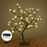 LIGHTSHARE 18 Inch Cherry Blossom Bonsai Tree, 48 LED Lights, 24V UL Listed Adapter Included, Metal Base, Warm White Lights, Ideal as Night Lights, Home Gift Idea - Image 3