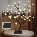 LIGHTSHARE 18 Inch Cherry Blossom Bonsai Tree, 48 LED Lights, 24V UL Listed Adapter Included, Metal Base, Warm White Lights, Ideal as Night Lights, Home Gift Idea - Image 4