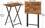 HOOBRO Folding TV Tray Tables, Set of 2 Side Table for Small Space, Industrial Snack Tables for Eating at Couch, Stable Metal Frame, Easy Assembly, Space Saving, Rustic Brown and Black BF25BZ01 - Image 4