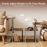 Faesun 360° Swivel Side Table for Height Adjustable, C Shaped End Table for Couch with Storage, 3-Tier Night Stand with Open Shelf, Tv Tray for Small Spaces, Living Room, Bedroom, Rustic Brown - Image 3