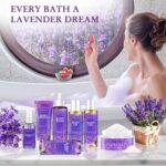 Spa Gifts for Women,Bath Body Care Wash Christmas Gifts Baskets for Women,Relaxation Calming Lavender Spa Set Home Self Care Shower Kit Birthday Valentines Stocking Stuffers for Mom Wife Sister - Image 3