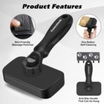 3PCS Cat Grooming Supplies, Cat Brush & Nail Clipper/Trimmer & Flea Comb for Shedding Indoor Cats Essentials Stuff Accessories (Black Grey) - Image 3
