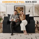 Erament Loveseat Boneless Convertible Sofa Bed, Folding Floor Futon Sleeper Sofa Couch Bed- Boneless Foldable Couch, Corduroy Pull Out Sofa Bed with 2 Pillows for Living Room & Bedroom - Image 4