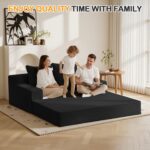 Erament Loveseat Boneless Convertible Sofa Bed, Folding Floor Futon Sleeper Sofa Couch Bed- Boneless Foldable Couch, Corduroy Pull Out Sofa Bed with 2 Pillows for Living Room & Bedroom - Image 5