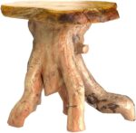 WELLAND Natural Tree Stump Stool, 19'' Tall Side Table, Live Edge Stool, Natural Edge End Table, Accent Table, Plant Stand for Living Room, Bedroom, - Image 5