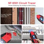 NOYAFA NF-8301 Circuit Tracer - Underground Circuit Breaker Finder & Digital Multimeter, 8 Level Sensitivity Adjustment, Rechargeable Wire Tracer for Fuses, Irrigation, Wall Wires - Image 3