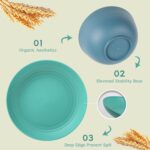 28 Piece Wheat Straw Dinnerware Sets,Plastic Dishes Set Alternative, Dishwasher & Microwave Safe Plates and Bowls Sets, Unbreakable Dinnerware Sets for 4 Dinner Plates, Cups, Cereal Bowls - Colorful - Image 5