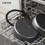 CAROTE 20pcs Pots and Pans Set Non Stick, Nonstick Cookware Set, Dishwasher/Oven/Fridge Safe Pots and Pans, Removable Handle RV Oven Safe Cookware, Induction Kitchen Set, Black - Image 7