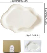Ceramic Jewelry Tray,Ring Dish Holder,Perfume Trinket Dish,Key Bowl Vanity Cute Things Room Decor Aesthetic, Birthday Mother's Day Christmas Warm House Gifts for Women(White) - Image 3
