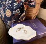 Ceramic Jewelry Tray,Ring Dish Holder,Perfume Trinket Dish,Key Bowl Vanity Cute Things Room Decor Aesthetic, Birthday Mother's Day Christmas Warm House Gifts for Women(White) - Image 4
