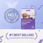 HICC PET Cleaning Deodorizing Glove Wipes for Dogs & Cats, Vet Recommended Hypoallergenic Hydrating & Nourish Fur Pet Grooming Glove Wipes, Pet Bathing Wipes for Horse Coat Care,6pcs Unscented - Image 3