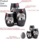 IYARA CRAFT Elephant Candle Holder Set – 3 Handmade Wood Tealight Holders with Tray, Rustic Black Home Décor, Cozy Holiday Centerpiece & Thoughtful for Women, Mom, Housewarming - Image 4