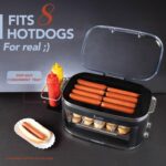 Kusini Hot Dog Roller Grill & Toaster Oven - Holds 8 Hot Dogs & 8 Buns, keep warm Option & Condiment Holder - Kitchen Appliance Hot Dog Cooker Machine - Hosting Party Essential, Unique Gifts Idea - Image 3