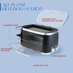 Kusini Hot Dog Roller Grill & Toaster Oven - Holds 8 Hot Dogs & 8 Buns, keep warm Option & Condiment Holder - Kitchen Appliance Hot Dog Cooker Machine - Hosting Party Essential, Unique Gifts Idea - Image 4