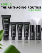 Tiege Hanley Skin Care Set for Men, Anti Aging Routine, System Level 3, Daily Face Wash, Facial Scrub, Two Moisturizers, Eye Cream, and Serum for Healthy, Hydrated Skin, Men’s Skin Care, 6 Piece Kit - Image 3