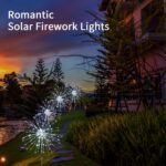 JJGoo Solar Firework Lights, 2 Pack 120 LEDs 2 Lighting Modes Solar Garden Lights Outdoor Waterproof for Yard Patio Walkway Pathway Party Wedding Christmas Decorative- Cool White - Image 7